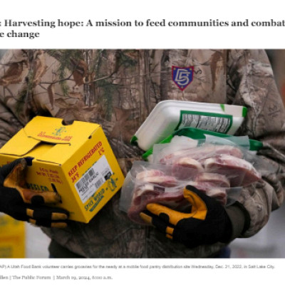 Letter: Harvesting hope: A mission to feed communities and combat climate change